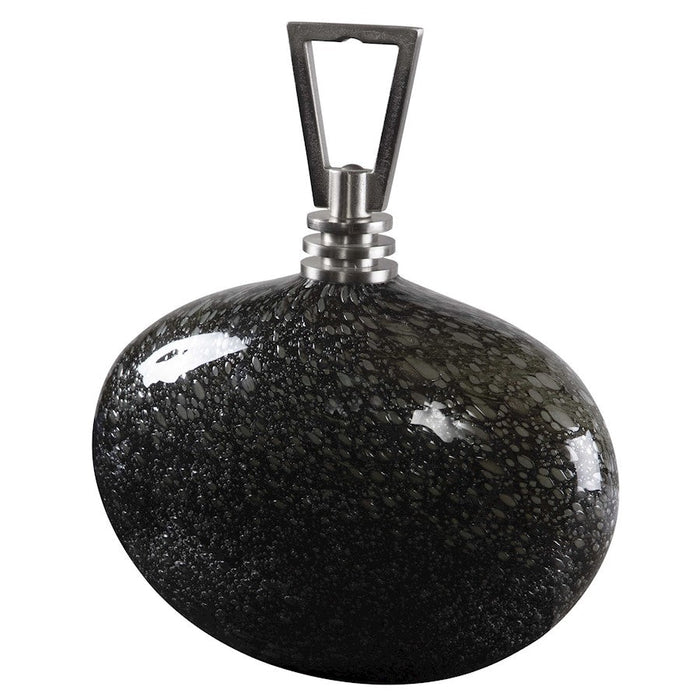 Uttermost Cosmos Glass Bottle, Charcoal Bubble