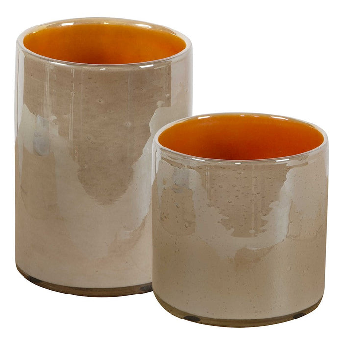 Uttermost Tangelo Vases, Set of 2, Light Beige - 17976