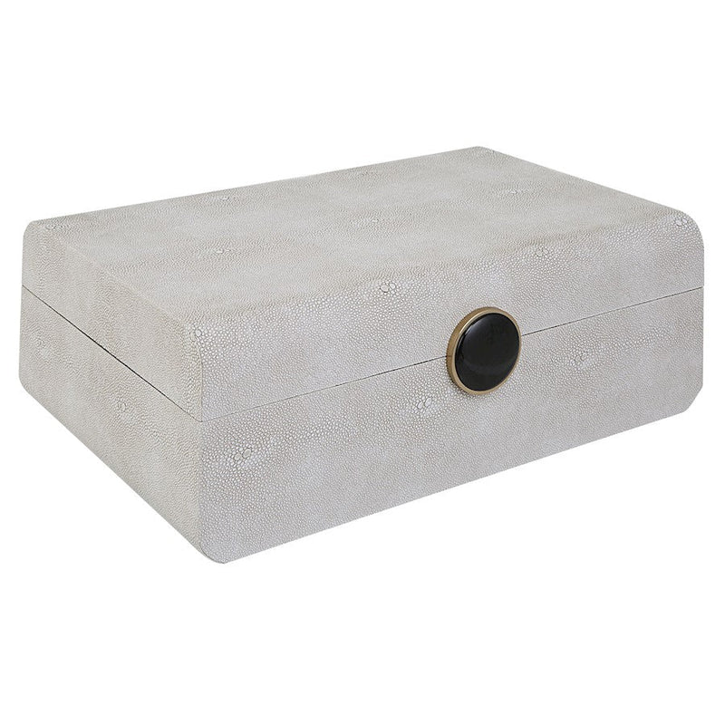 Uttermost Lalique Shagreen Box, White