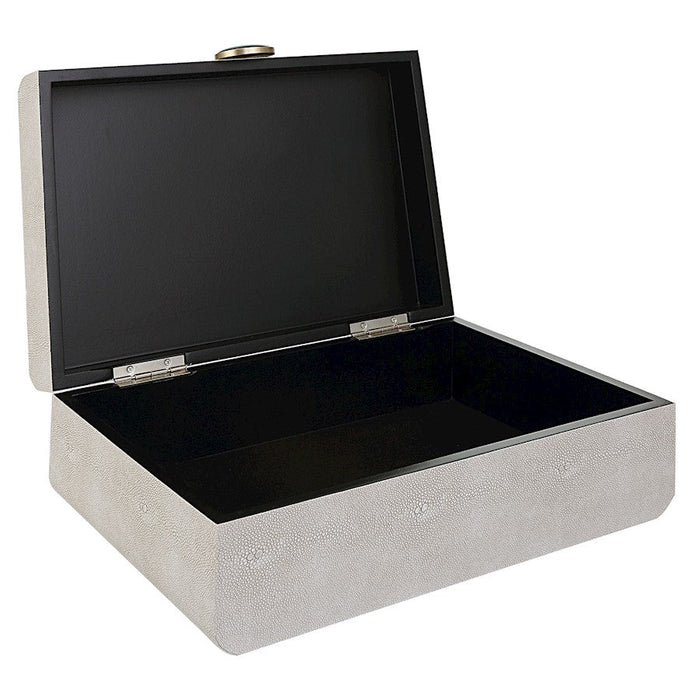 Uttermost Lalique Shagreen Box, White