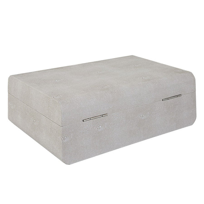 Uttermost Lalique Shagreen Box, White