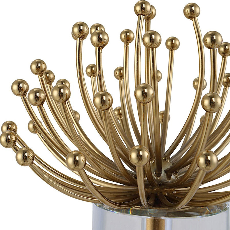 Uttermost Aga Set of 2 Modern Sculptures, Brushed Gold