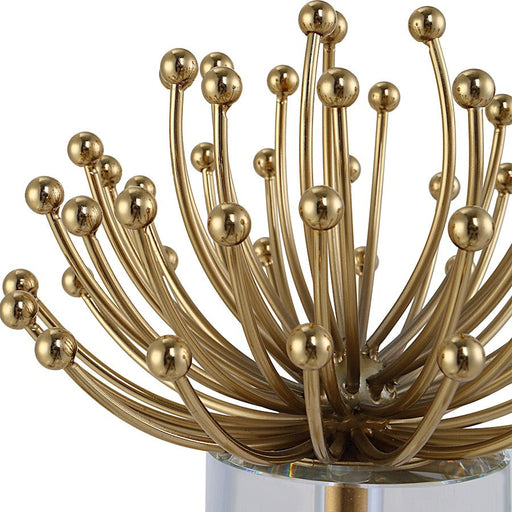 Uttermost Aga Set of 2 Modern Sculptures, Brushed Gold