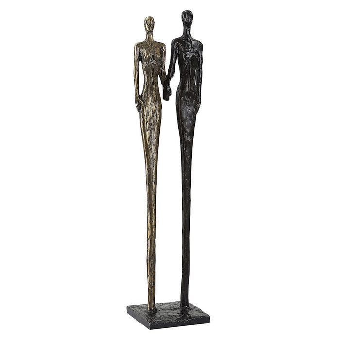 Uttermost Two's Company Cast Iron Sculpture, Brass/Bronze