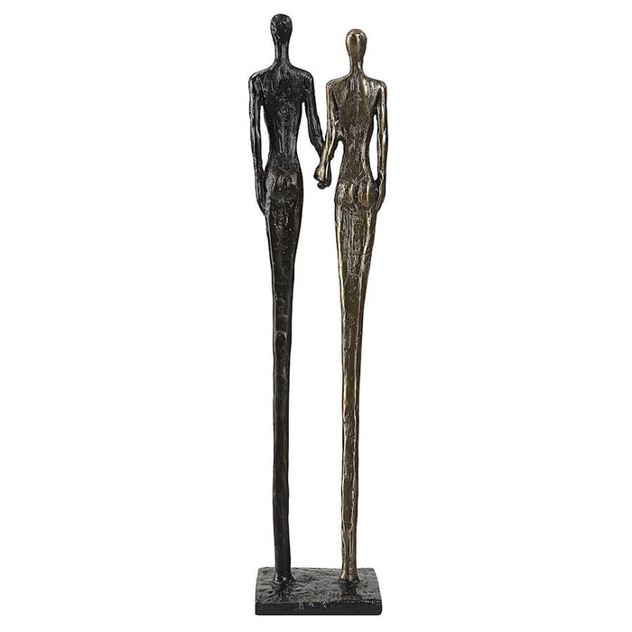 Uttermost Two's Company Cast Iron Sculpture, Brass/Bronze