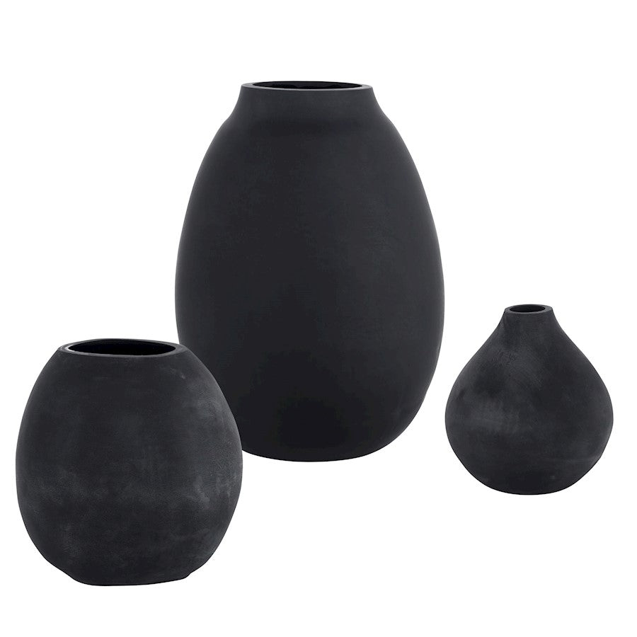 Uttermost Hearth Matte Black Vases, Set of 3 - 18068