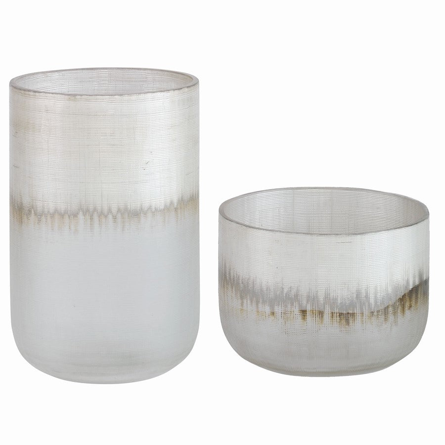 Uttermost Frost Silver Drip Glass Vases, Set of 2 - 18071