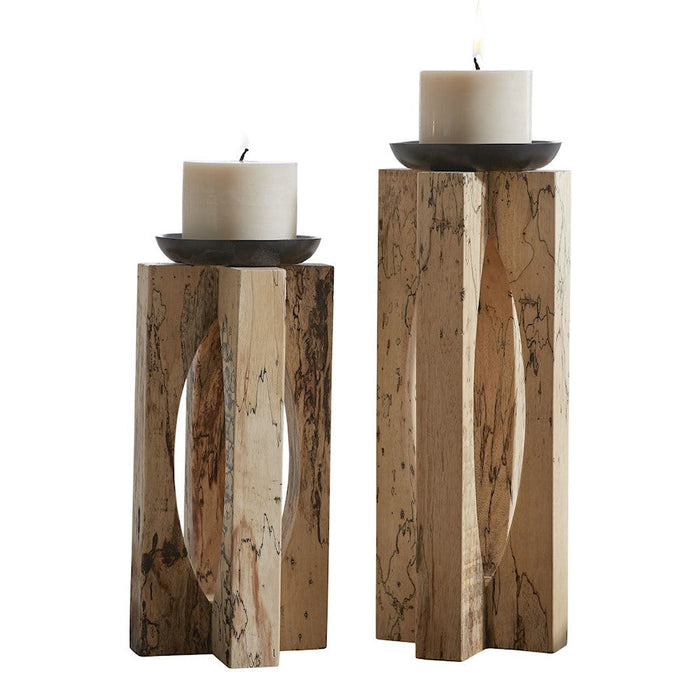 Uttermost Ilva Wood Candleholders, Set of 2 - 18074