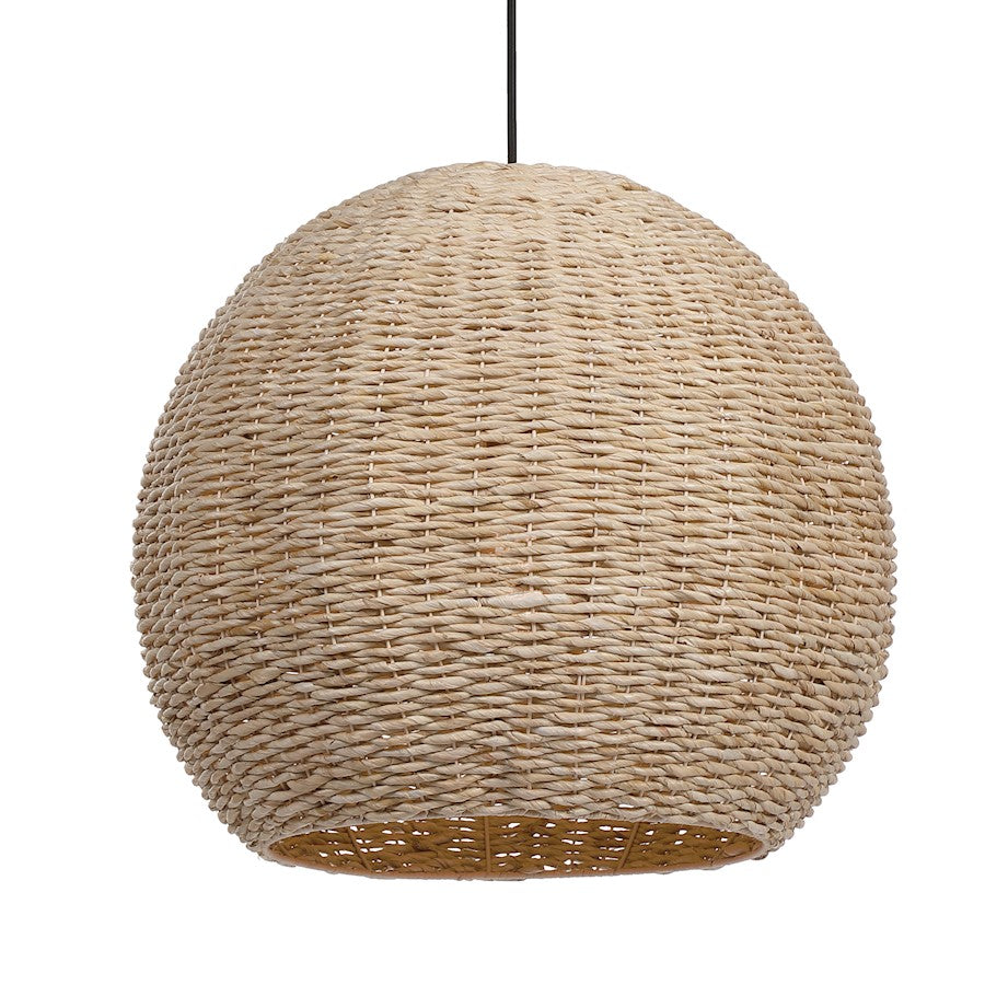 Uttermost Seagrass 1 Light Dome Pendant, Antique Brass - 21536