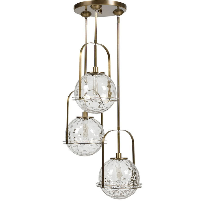 Uttermost Mimas 3 Light Cluster Pendant, Antique Brass