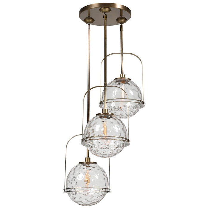 Uttermost Mimas 3 Light Cluster Pendant, Antique Brass