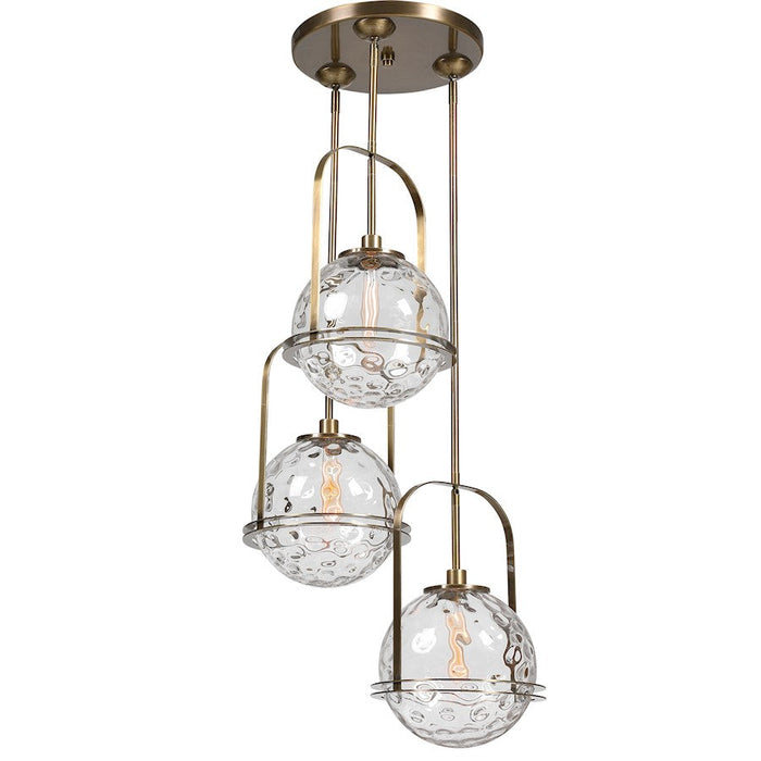 Uttermost Mimas 3 Light Cluster Pendant, Antique Brass