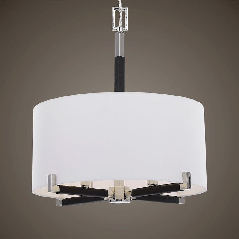 Uttermost Newburgh 4 Light Drum Pendant, Polished Nickel