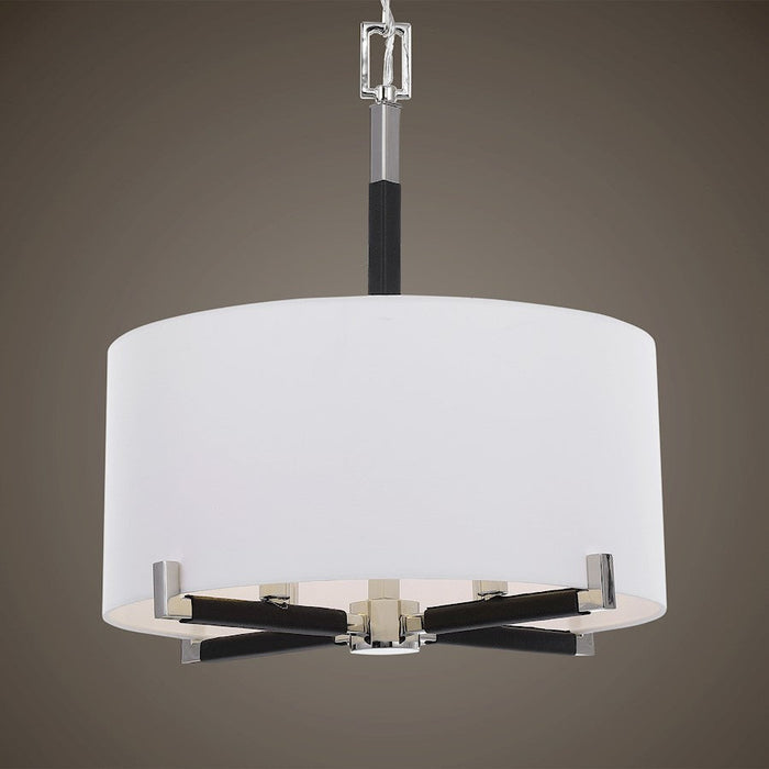 Uttermost Newburgh 4 Light Drum Pendant, Polished Nickel