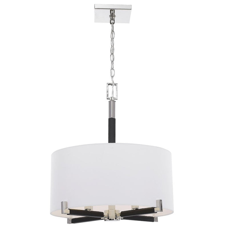Uttermost Newburgh 4 Light Drum Pendant, Polished Nickel