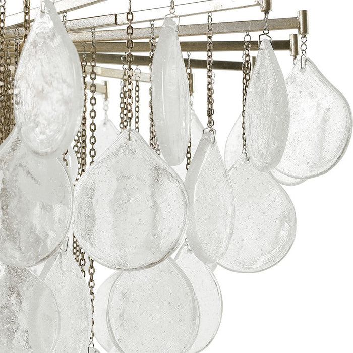 Uttermost Goccia 6 Light Tear Drop Glass Pendant, Antiqued Bright Silver