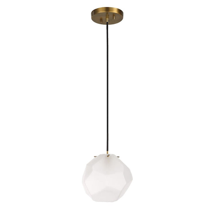 Uttermost Geodesic 1 Light Mini Pendant, Matte Antique Brass