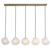 Uttermost Geodesic 5 Light Linear Pendant, Matte Antique Brass - 21577