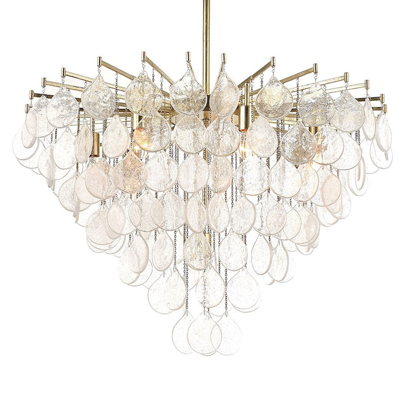 Uttermost Goccia 8 Light Tear Drop Glass Pendant, Antique Silver Leaf