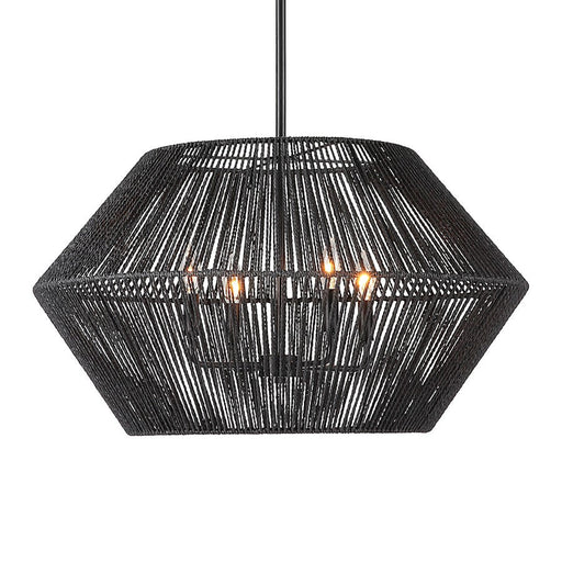 Uttermost Suva 4 Light Black Rope Pendant - 21589