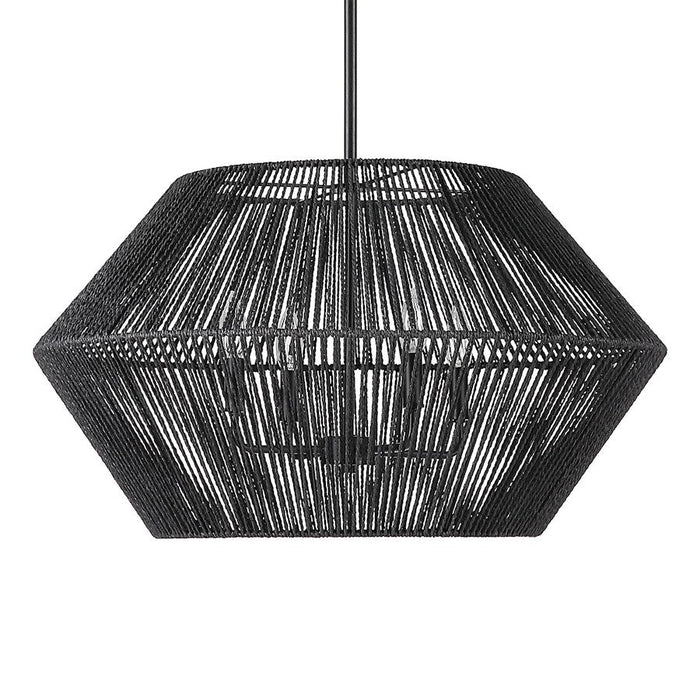 Uttermost Suva 4 Light Black Rope Pendant