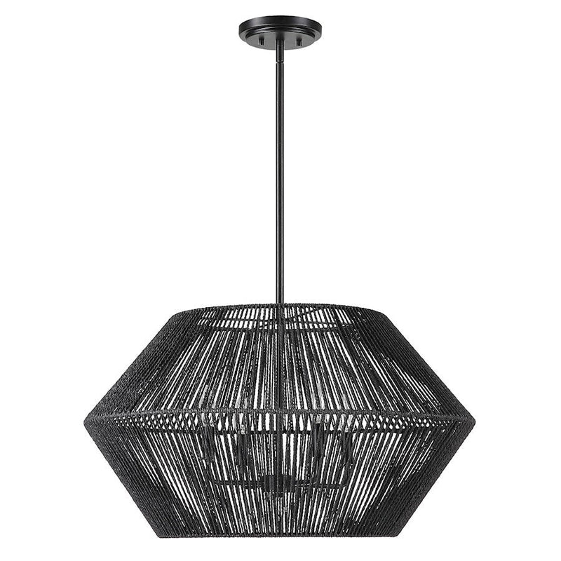 Uttermost Suva 4 Light Black Rope Pendant