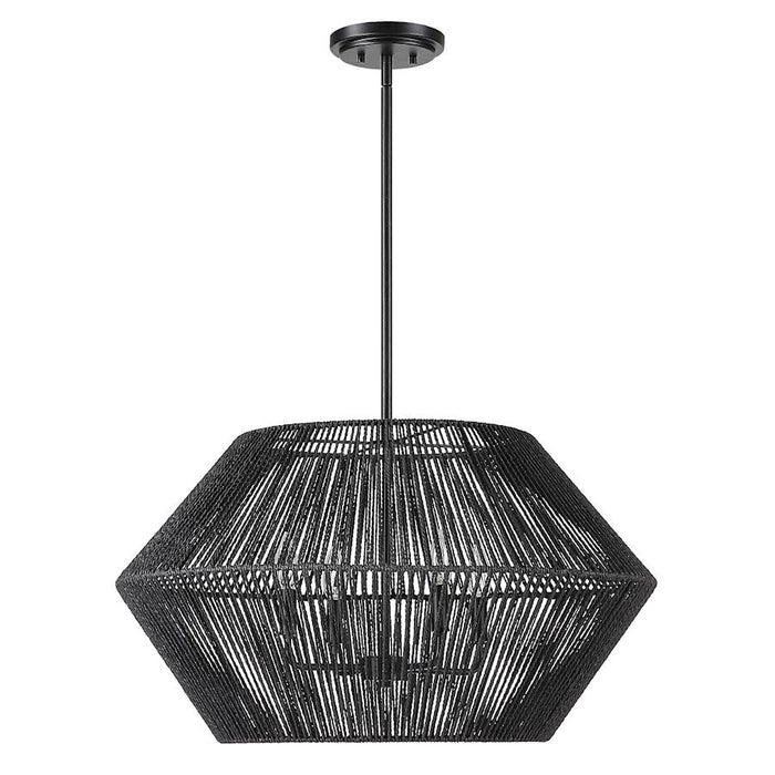 Uttermost Suva 4 Light Black Rope Pendant