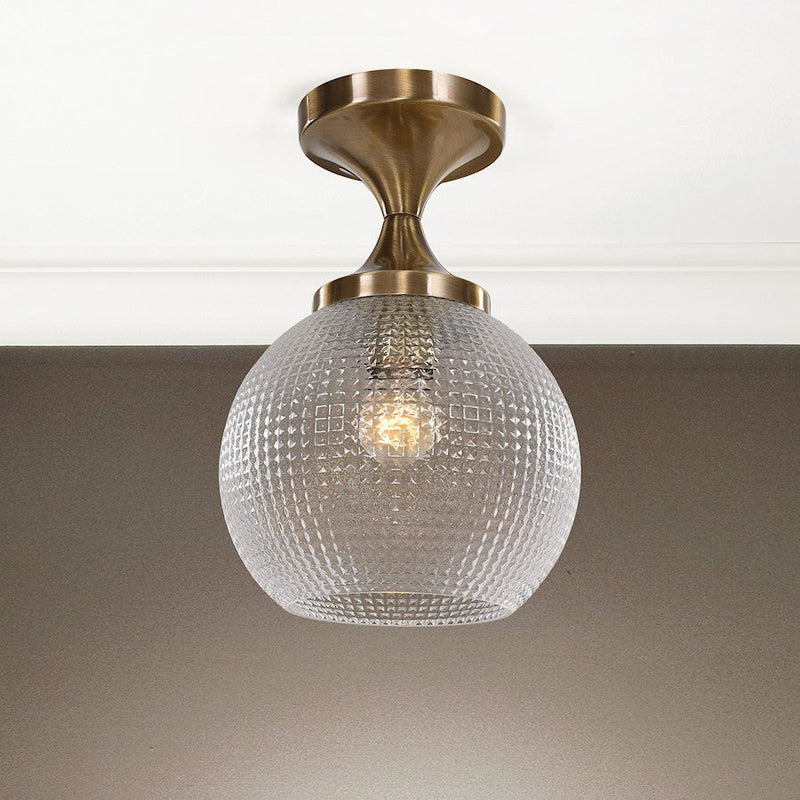 Uttermost Bolla 1 Light Pattern Glass Semi Flush Mount
