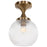 Uttermost Bolla 1 Light Pattern Glass Semi Flush Mount