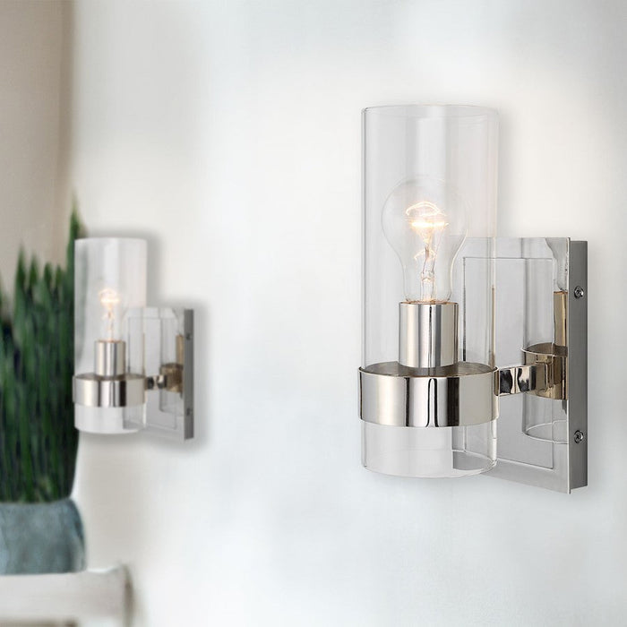 Uttermost Cardiff Nickel 1 Light Cylinder Sconce - 22550