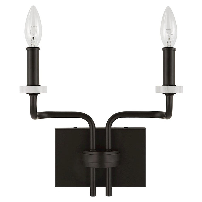 Uttermost Ebony Elegance 2 Light Sconce, Black/White