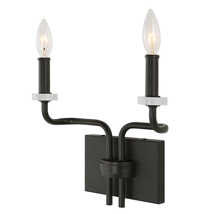 Uttermost Ebony Elegance 2 Light Sconce, Black/White