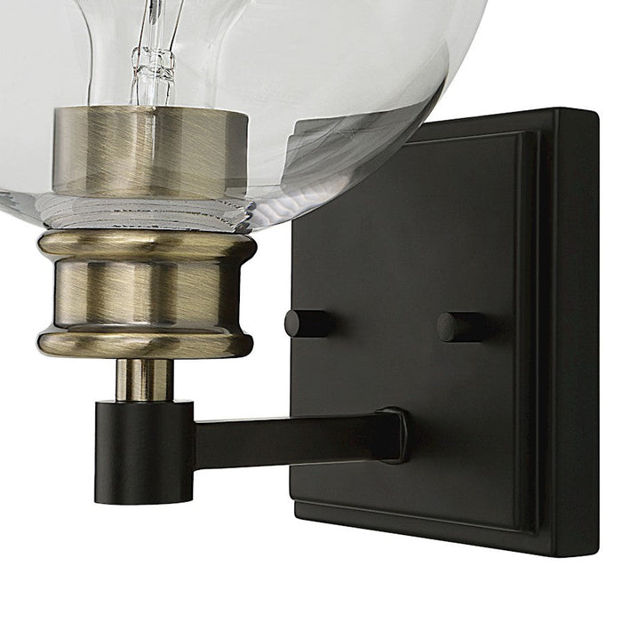 Uttermost Kent Edison 1 Light Sconce, Black/Brass