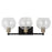 Uttermost Kent Edison 3 Light Vanity, Black/Brass