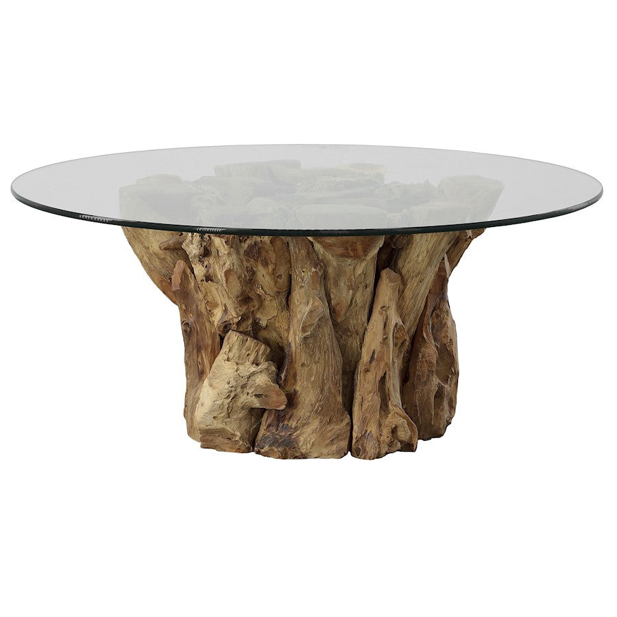 Uttermost Driftwood Glass Top Large Coffee Table, Natural - 22876