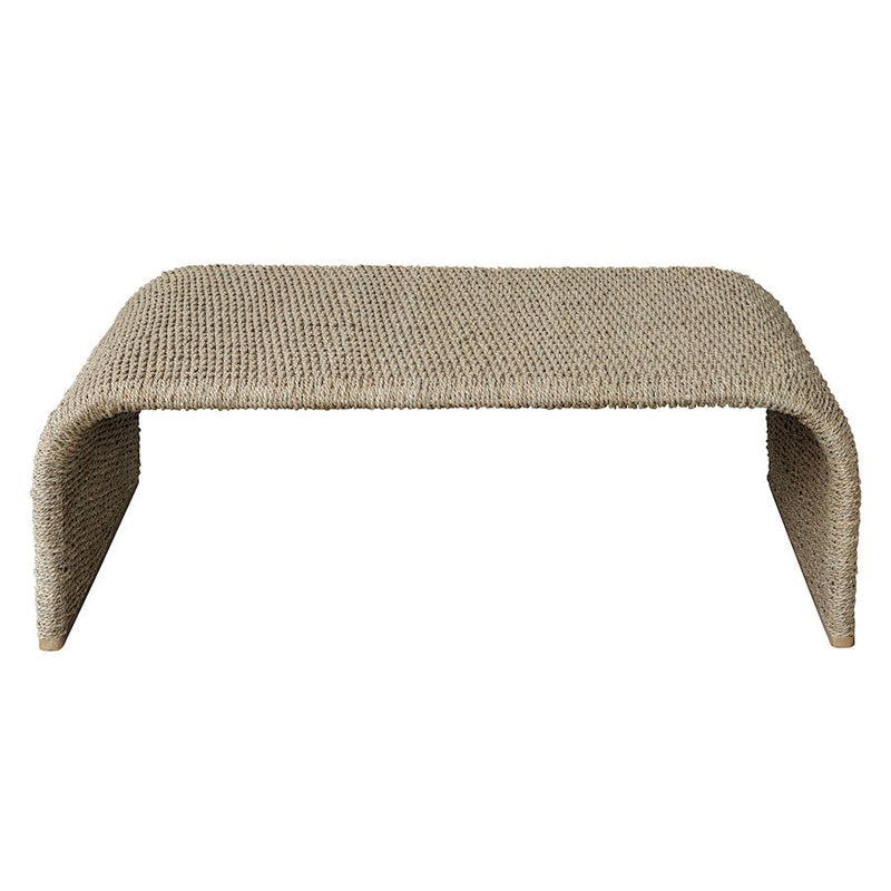 Uttermost Calabria Woven Seagrass Coffee Table, Mango Wood