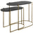 Uttermost Aztec Wood Nesting Tables, Antique Brass, Set Of 2