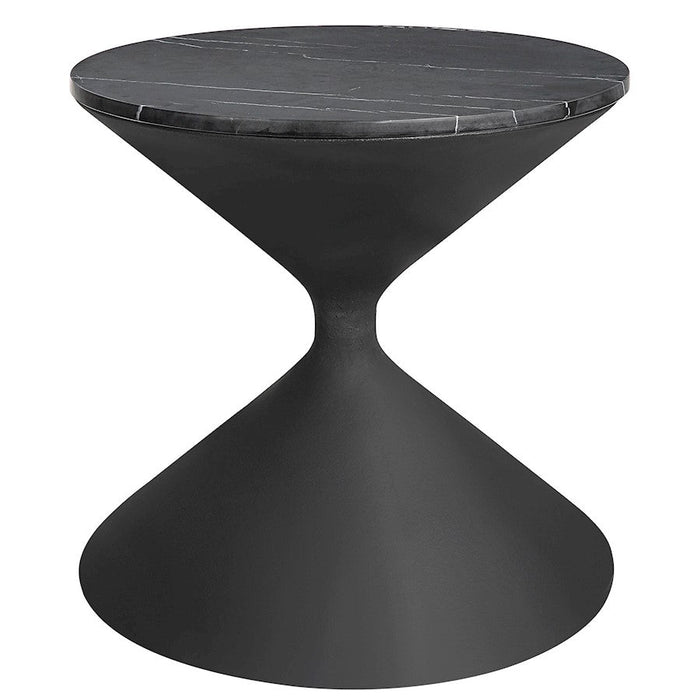 Uttermost Time's Up Hourglass Shaped Side Table, Matte Black - 22888