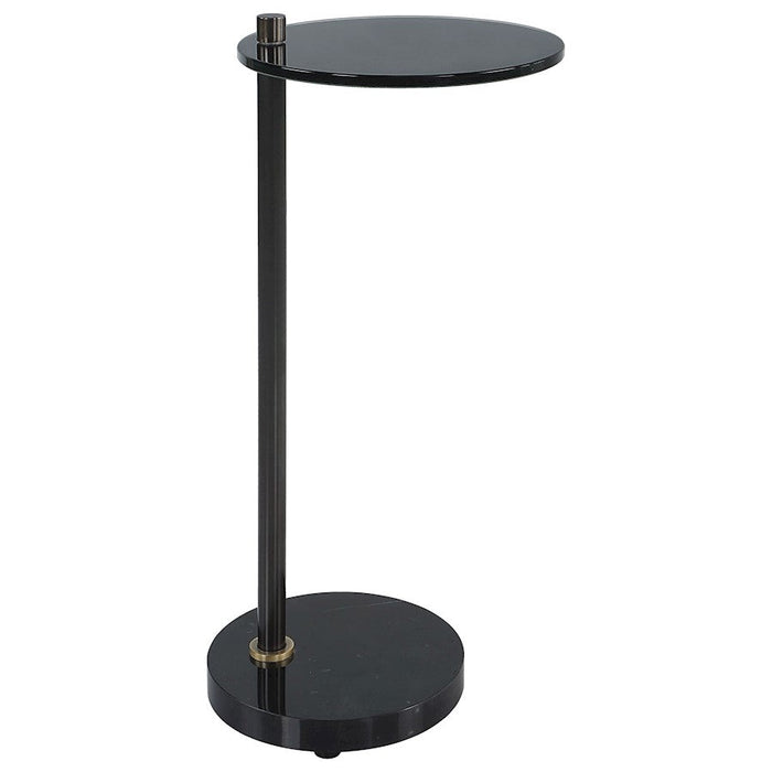 Uttermost Steward Round Drink Table, Black