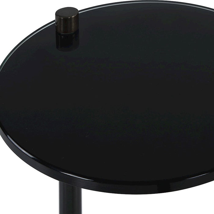 Uttermost Steward Round Drink Table, Black