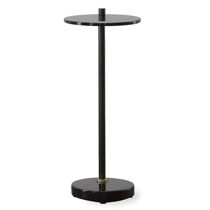 Uttermost Steward Round Drink Table, Black