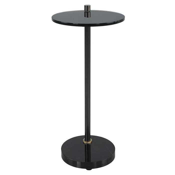 Uttermost Steward Round Drink Table, Black