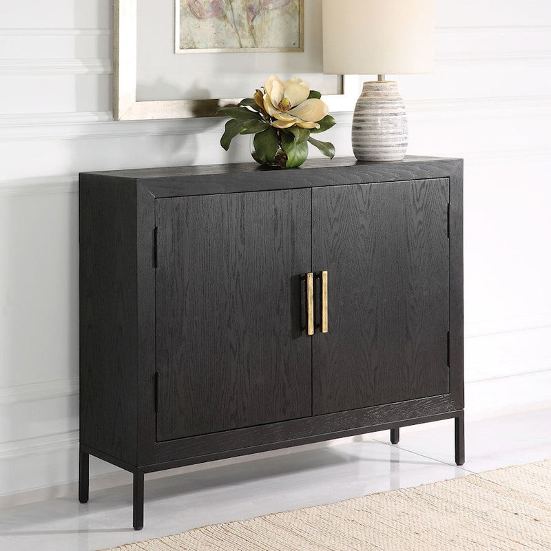 Uttermost Front Range Dark Oak 2 Door Cabinet, Dark Ebony