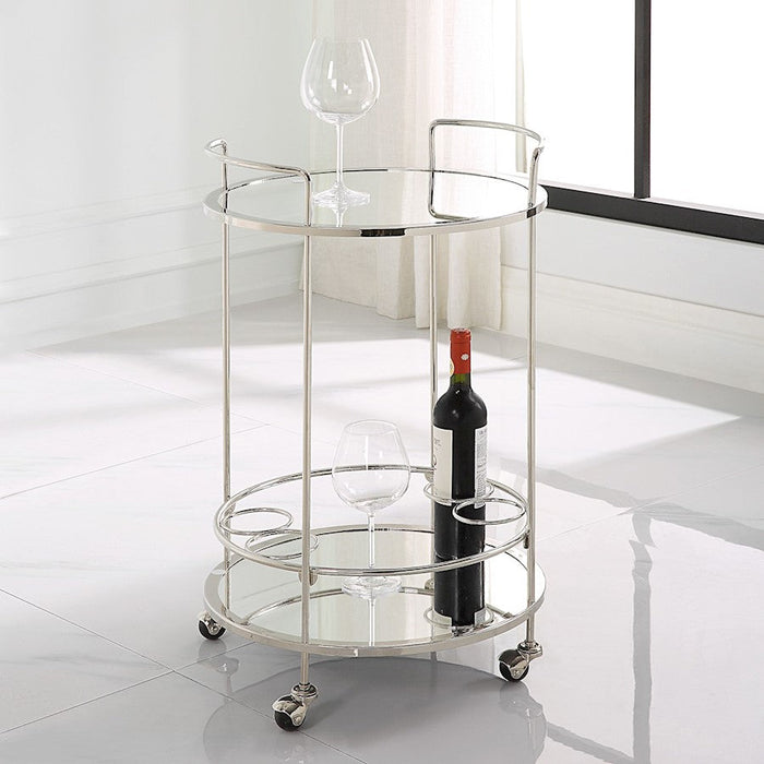 Uttermost Spritz Chrome Bar Cart - 22895