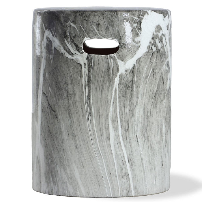 Uttermost Marvel Marbled Garden Stool, Black/White