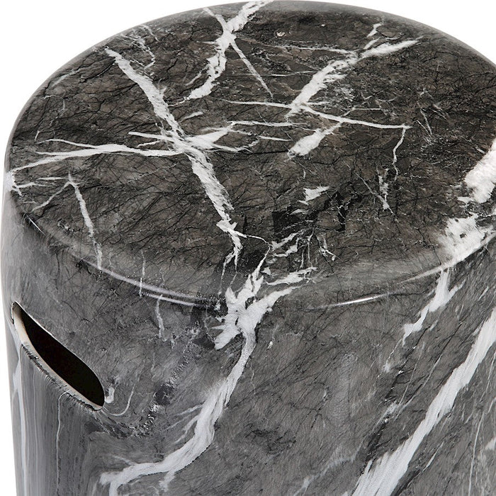 Uttermost Marvel Marbled Garden Stool, Black/White