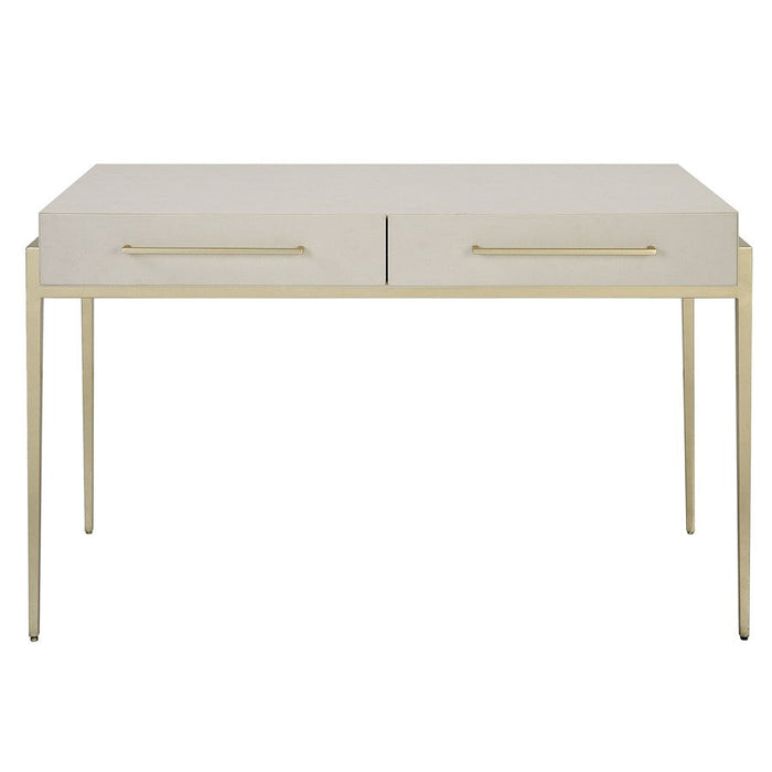 Uttermost Jewel Modern White Desk, Gold Leaf - 22900