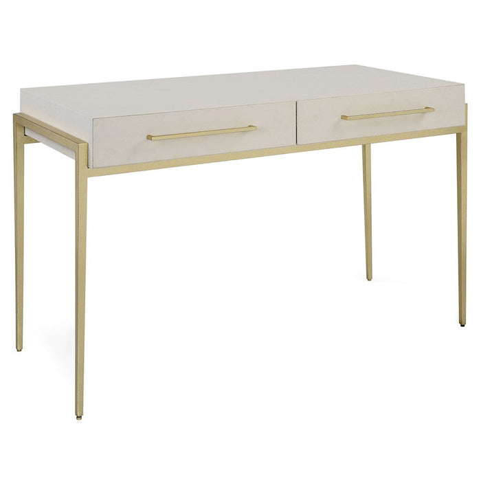 Uttermost Jewel Modern White Desk, Gold Leaf