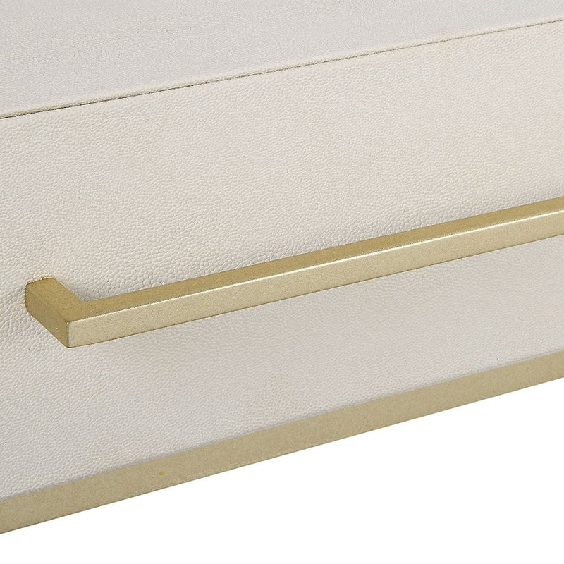 Uttermost Jewel Modern White Desk, Gold Leaf