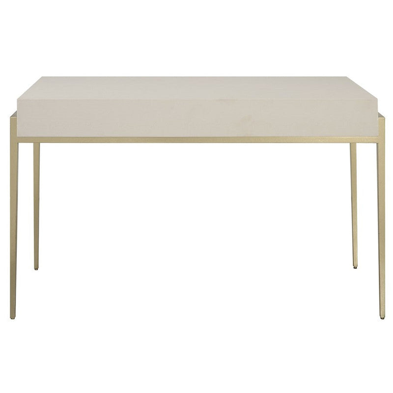 Uttermost Jewel Modern White Desk, Gold Leaf